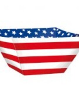 Red, White And Blue Paper Square Bowls-3ct