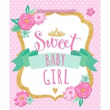 Sweet Baby Girl - Medium Gift Bag                 9 1/2"H x 8"W x 4 1/2"D