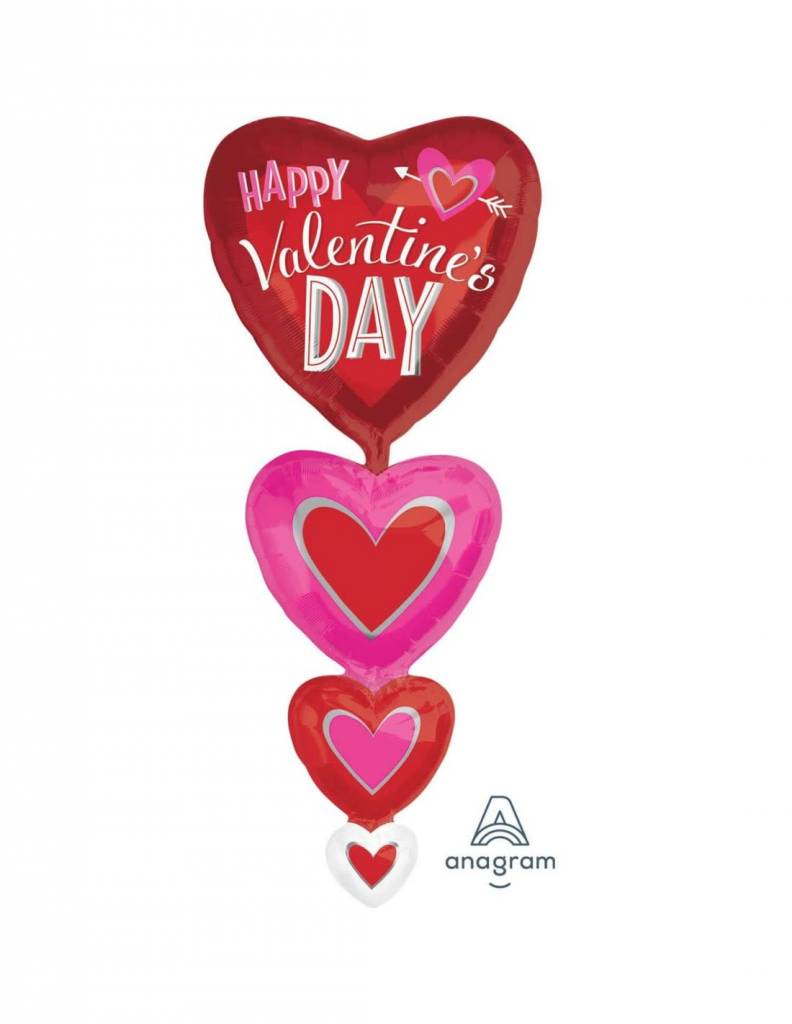 Happy Valentine's Day Vertical Hearts Multiple - POP! Party Supply