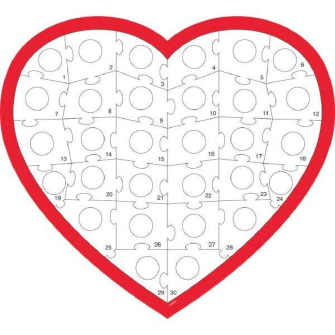 Heart Activity Kit         Contains: 1 Heart, 31" x 35" 30 puzzle pieces