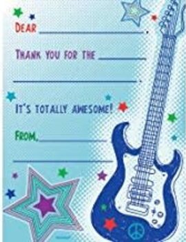 Rockstar Fill-in Thank You Cards, 8ct
