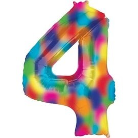 34" 4 Rainbow Number Shape Balloon