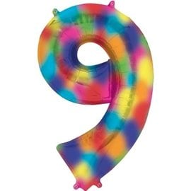 34" 9 Rainbow Number Shape Balloon