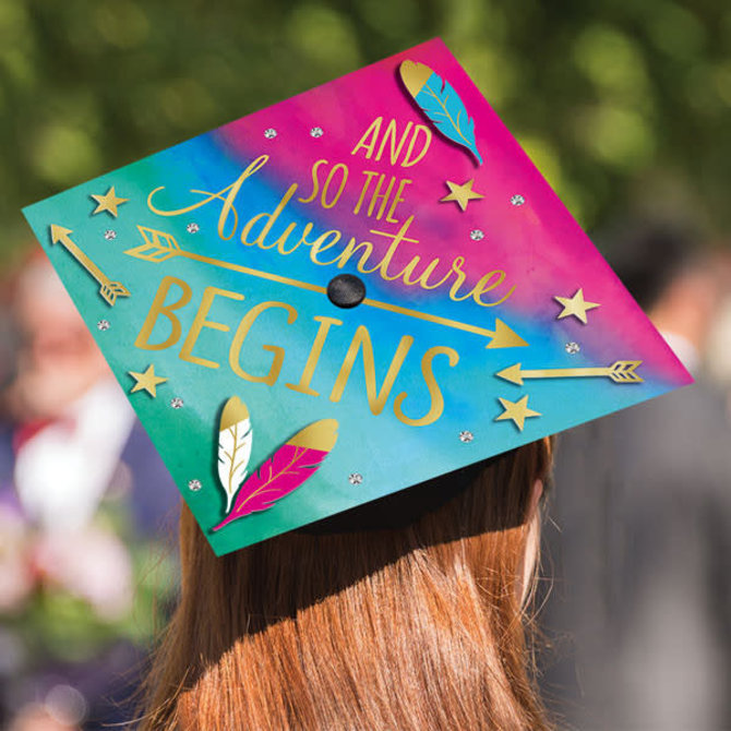 And So the Adventure Begins Grad Cap Decorating Kit