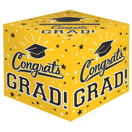 Yellow Graduation Card Holder Box - Congrats Grad