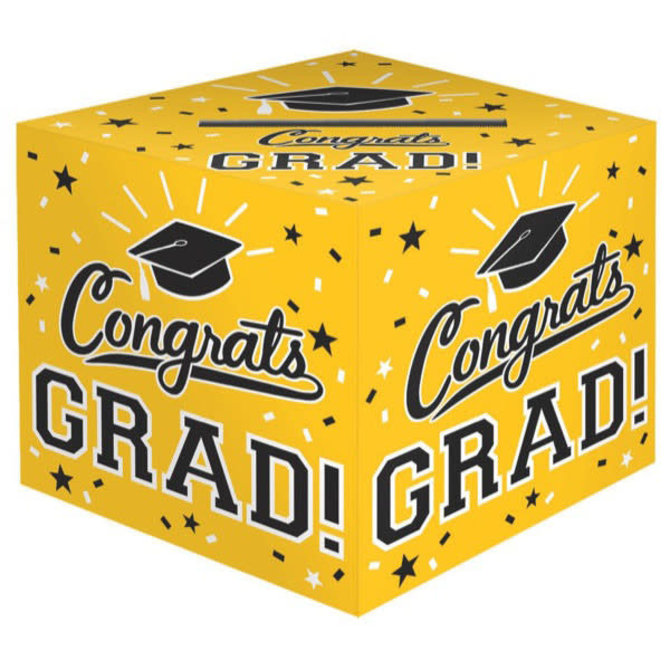 Yellow Graduation Card Holder Box Congrats Grad Pop Party Supply