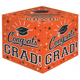 Orange Graduation Card Holder Box - Congrats Grad