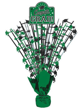 Grad Large Spray Centerpiece w/ Printed Add-On - Green 18"