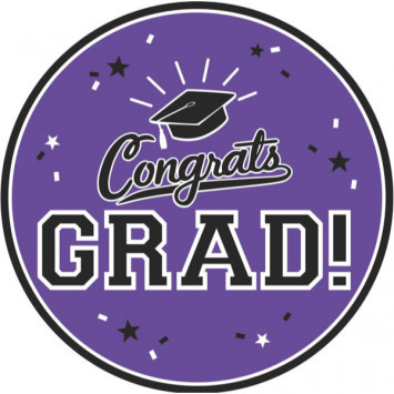 Purple Graduation Round Plates, 9" - Purple 18ct.