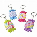 Candy Rubber Keychains, 12ct