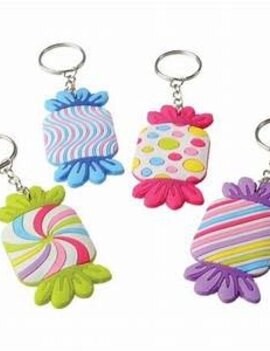 Candy Rubber Keychains, 12ct