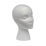 White Styrofoam Head Wig/Hat/Mask Stand
