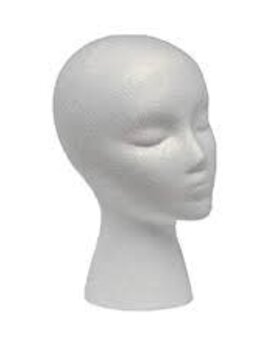 White Styrofoam Head Wig/Hat/Mask Stand
