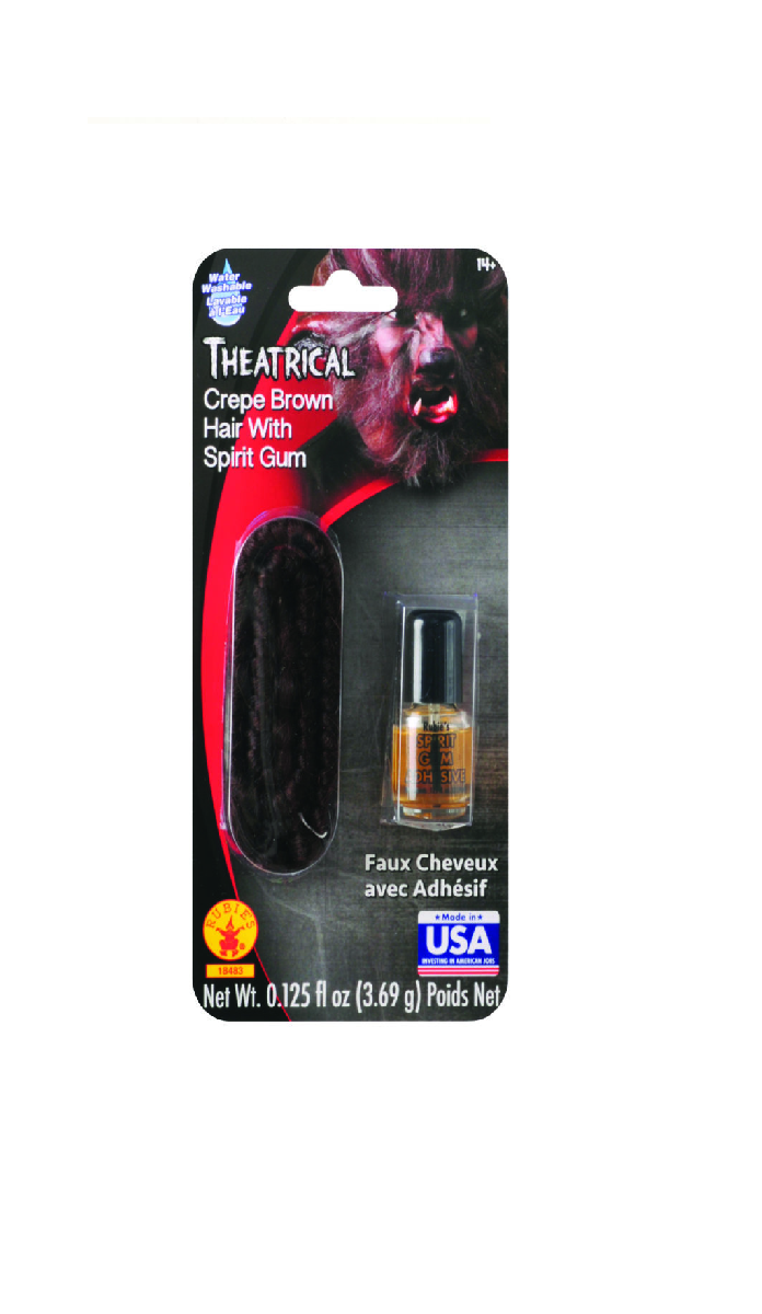 Dark Brown Hair and Spirit Gum