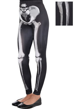 Black and Bone Skeleton  Leggings- Child Standard
