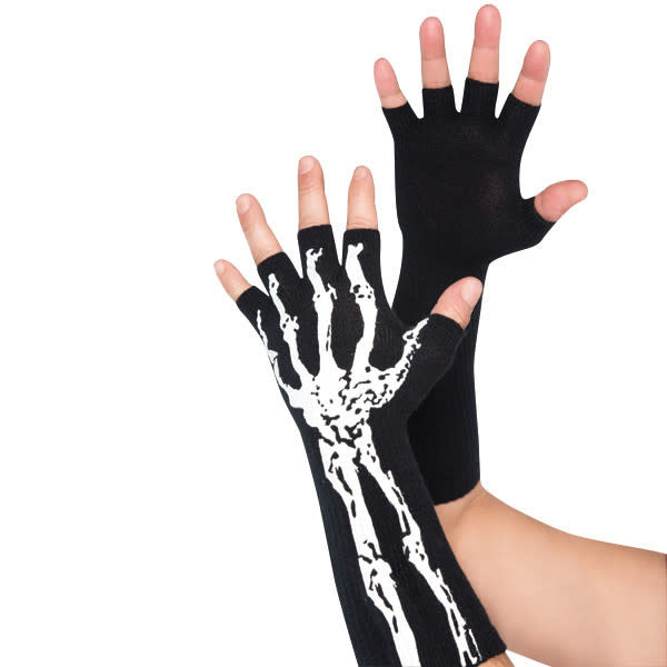Skeleton GlowInTheDark Fingerless Gloves POP! Party Supply