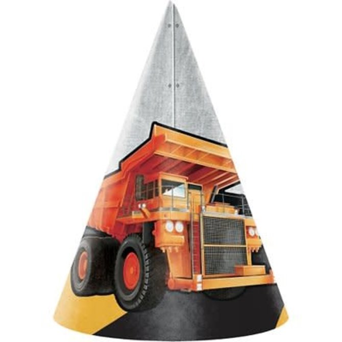 Big Dig Construction Party Hats, 8ct