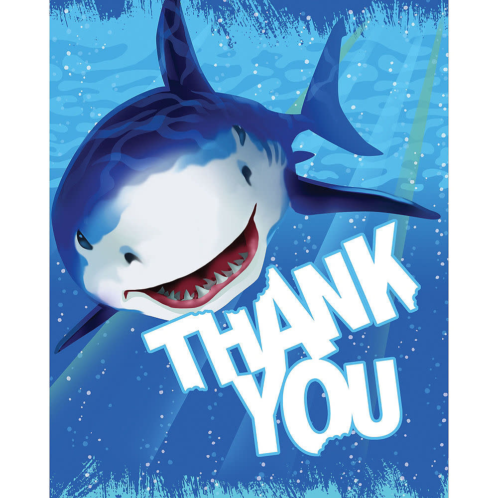 Free Printable Shark Thank You Cards