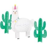 Llama Party 3D Honeycomb Centerpiece Set, 3ct