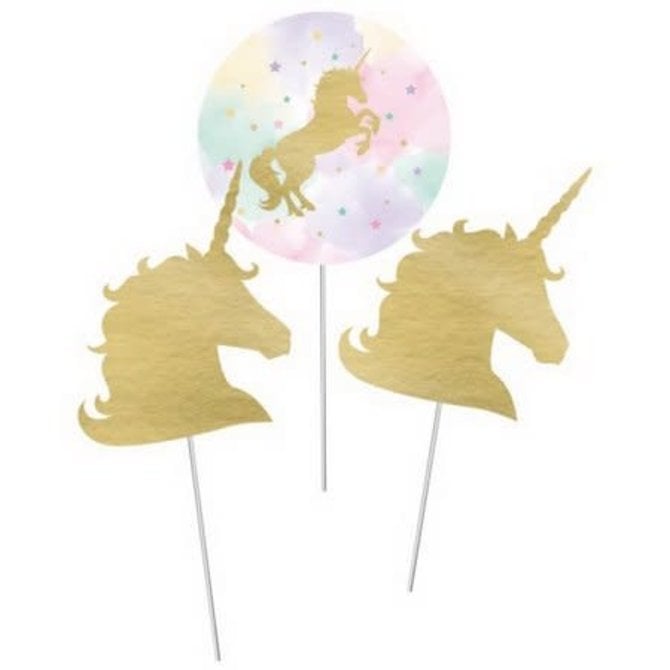 Unicorn Sparkle Centerpiece Sticks, 3ct