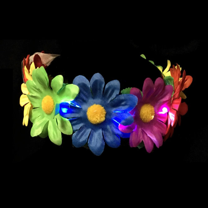 Light-Up Rainbow Flower Halo