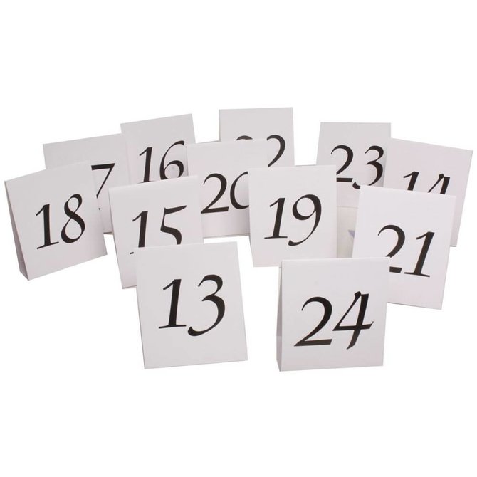 Table Number Tent Place Cards 13-24