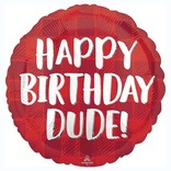 Happy Birthday Dude Foil Balloon, 18"