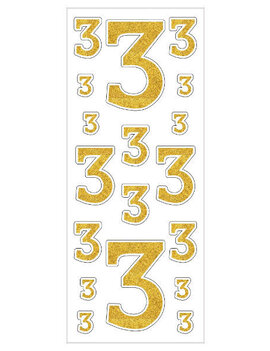 Removable Gold Glitter Decals- #3, 36ct