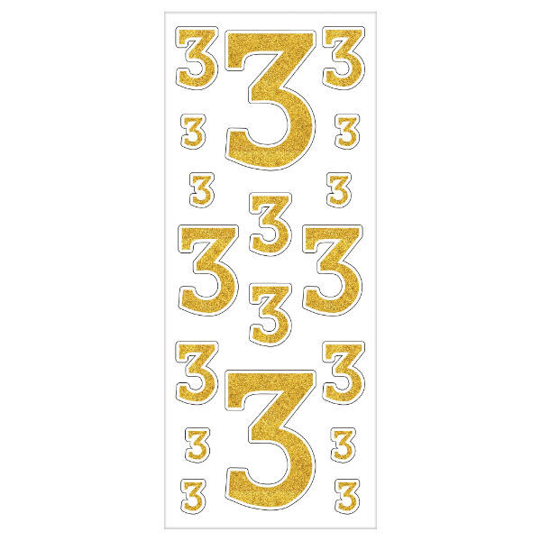 Removable Gold Glitter Decals- #3, 36ct