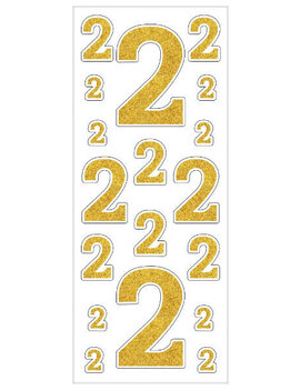Removable Gold Glitter Decals- #2, 36ct