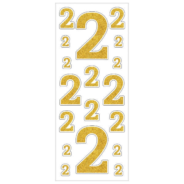 Removable Gold Glitter Decals- #2, 36ct