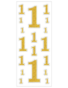 Removable Gold Glitter Decals- #1, 36ct