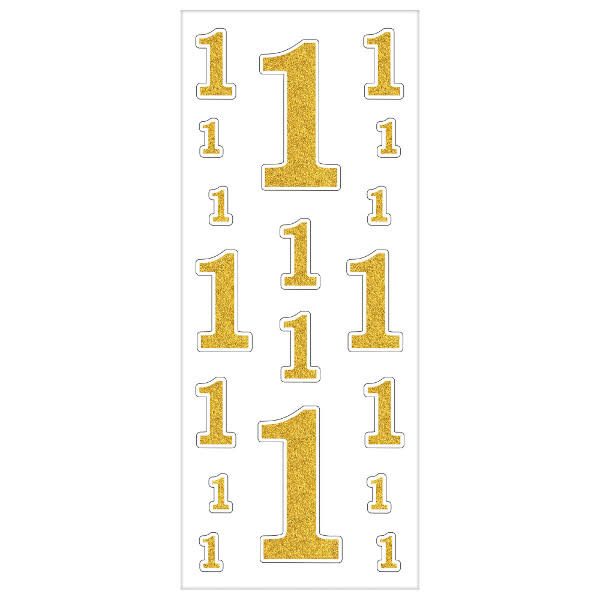 Removable Gold Glitter Decals- #1, 36ct