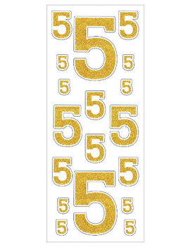 Removable Gold Glitter Decals- #5, 36ct