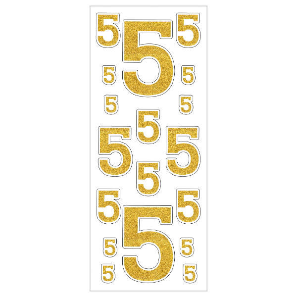Removable Gold Glitter Decals- #5, 36ct