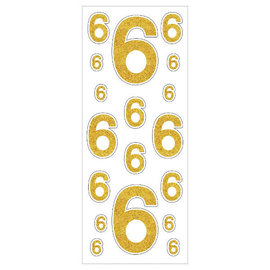 Removable Gold Glitter Decals- #6, 36ct