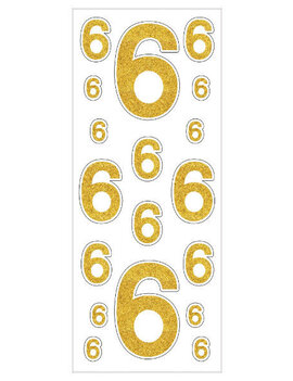Removable Gold Glitter Decals- #6, 36ct