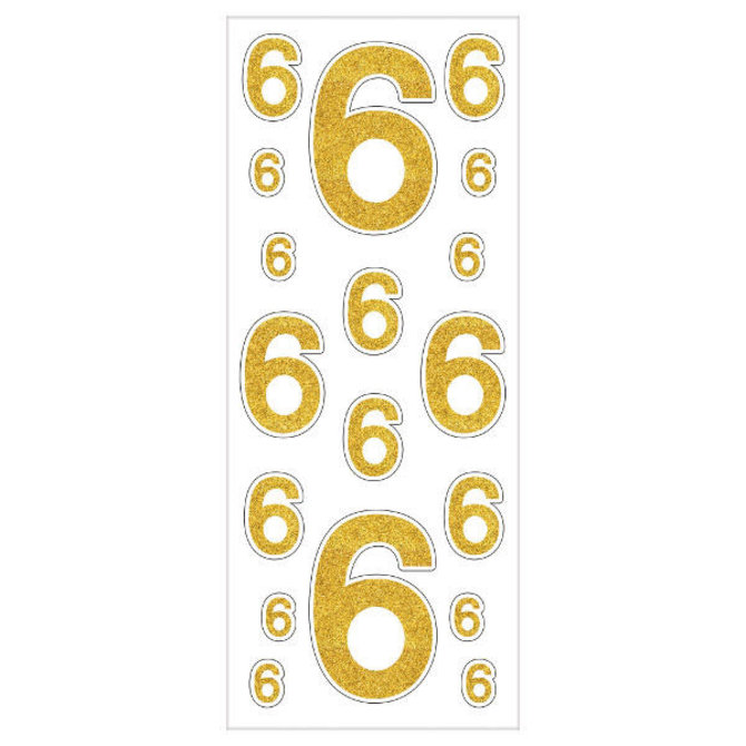 Removable Gold Glitter Decals- #6, 36ct