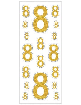 Removable Gold Glitter Decals- #8, 36ct