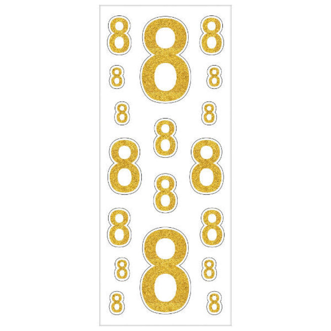 Removable Gold Glitter Decals- #8, 36ct