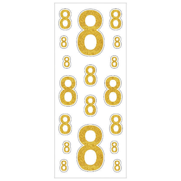Removable Gold Glitter Decals- #8, 36ct