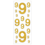 Removable Gold Glitter Decals- #9, 36ct