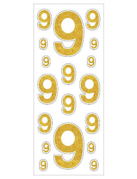 Removable Gold Glitter Decals- #9, 36ct