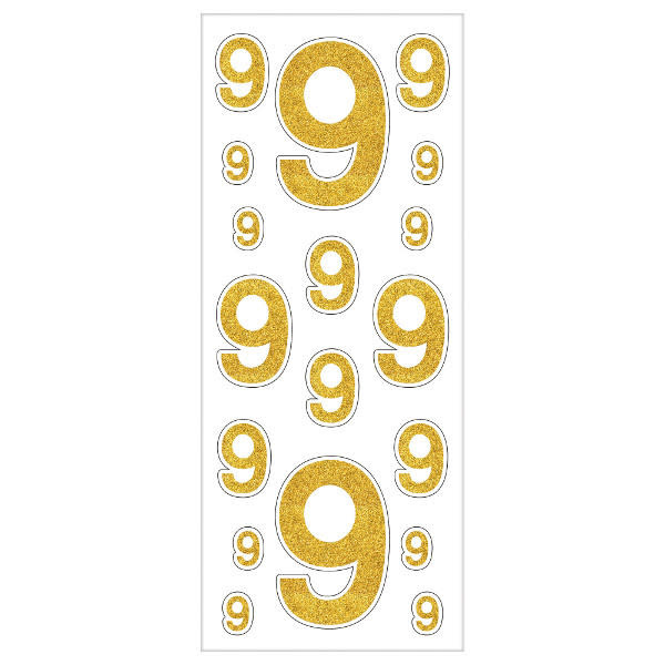 Removable Gold Glitter Decals- #9, 36ct