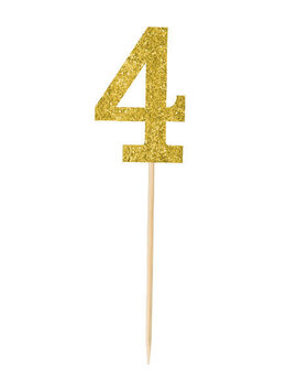 Small Gold Glitter Picks- 4, 4ct