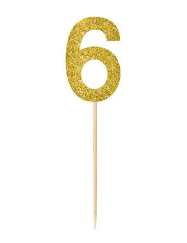 Small Gold Glitter Picks- 6, 4ct