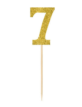 Small Gold Glitter Picks- 7, 4ct