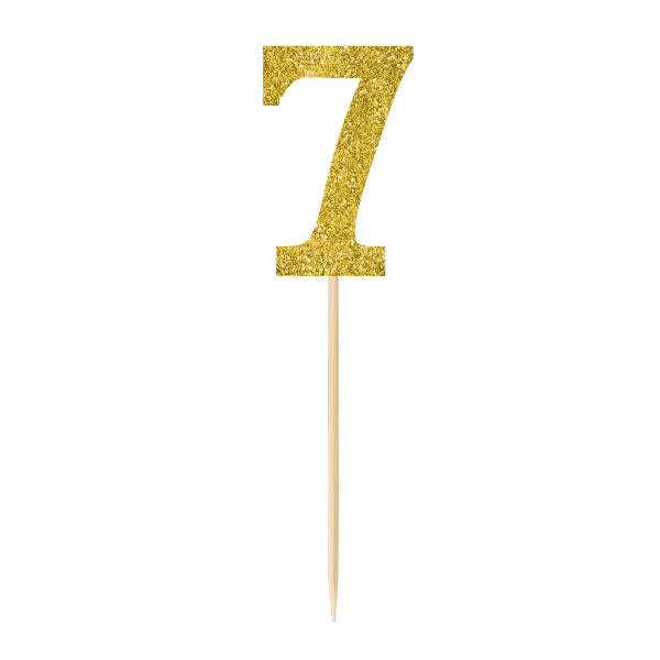 Small Gold Glitter Picks- 7, 4ct
