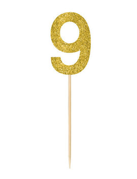 Small Gold Glitter Picks- 9, 4ct