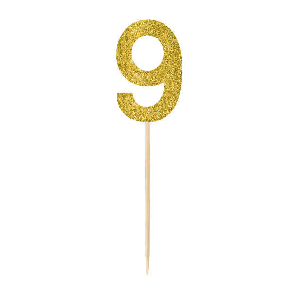Small Gold Glitter Picks- 9, 4ct